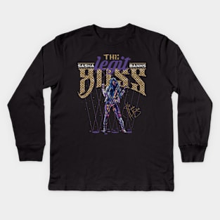 Sasha Banks Legit Boss Lights Kids Long Sleeve T-Shirt